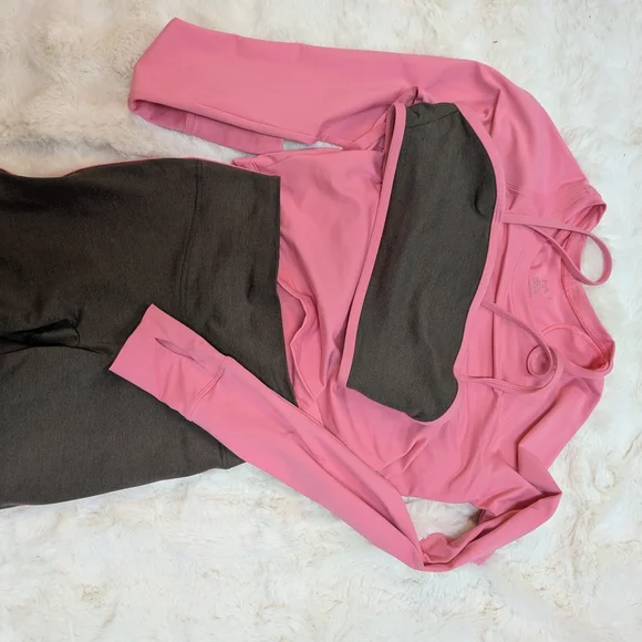 Women's High-Waist Active Biker Shorts - Charcoal with Pink Trim - Picture 6 of 6